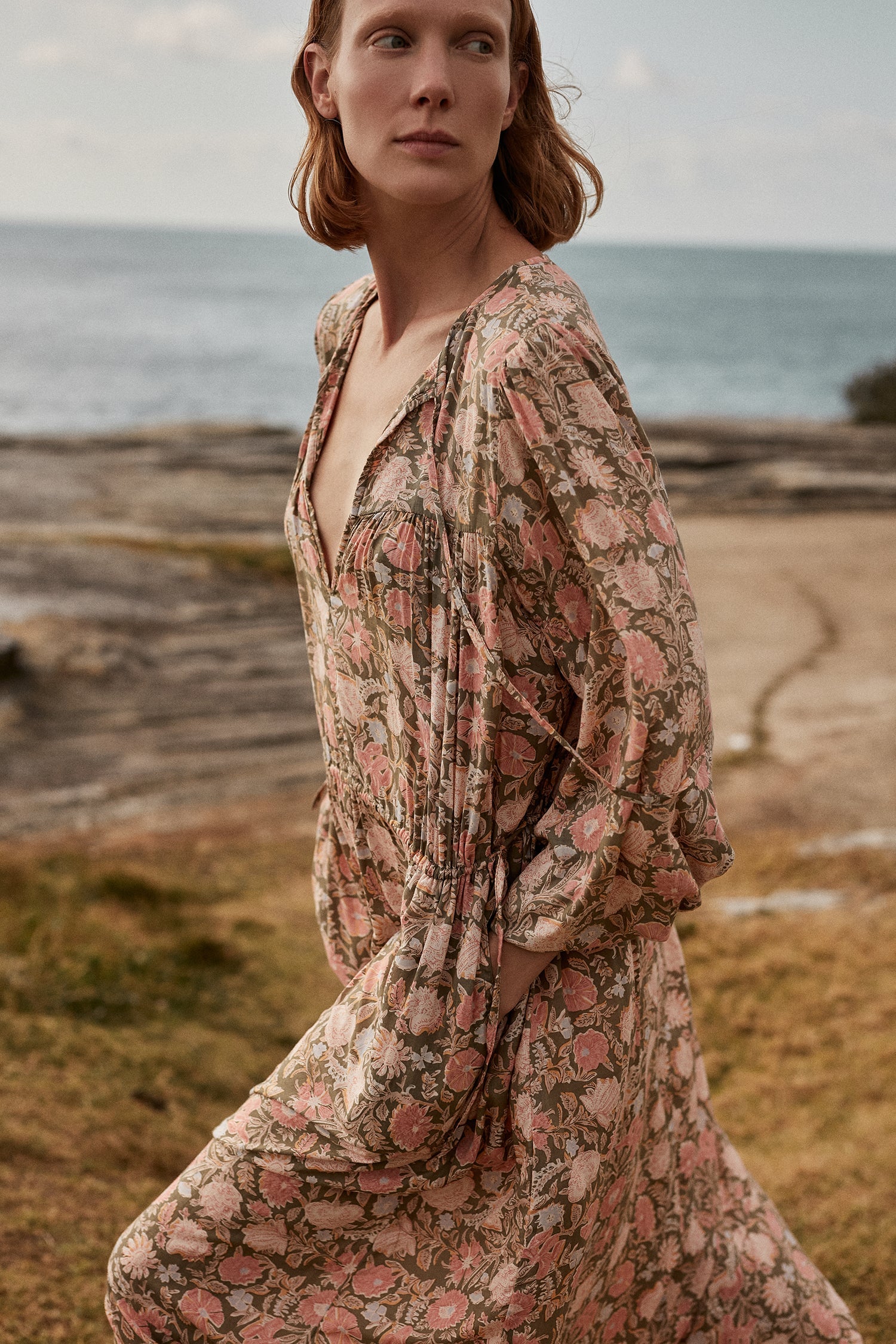 Kolo Dress - Rajasthan Peach/Khaki