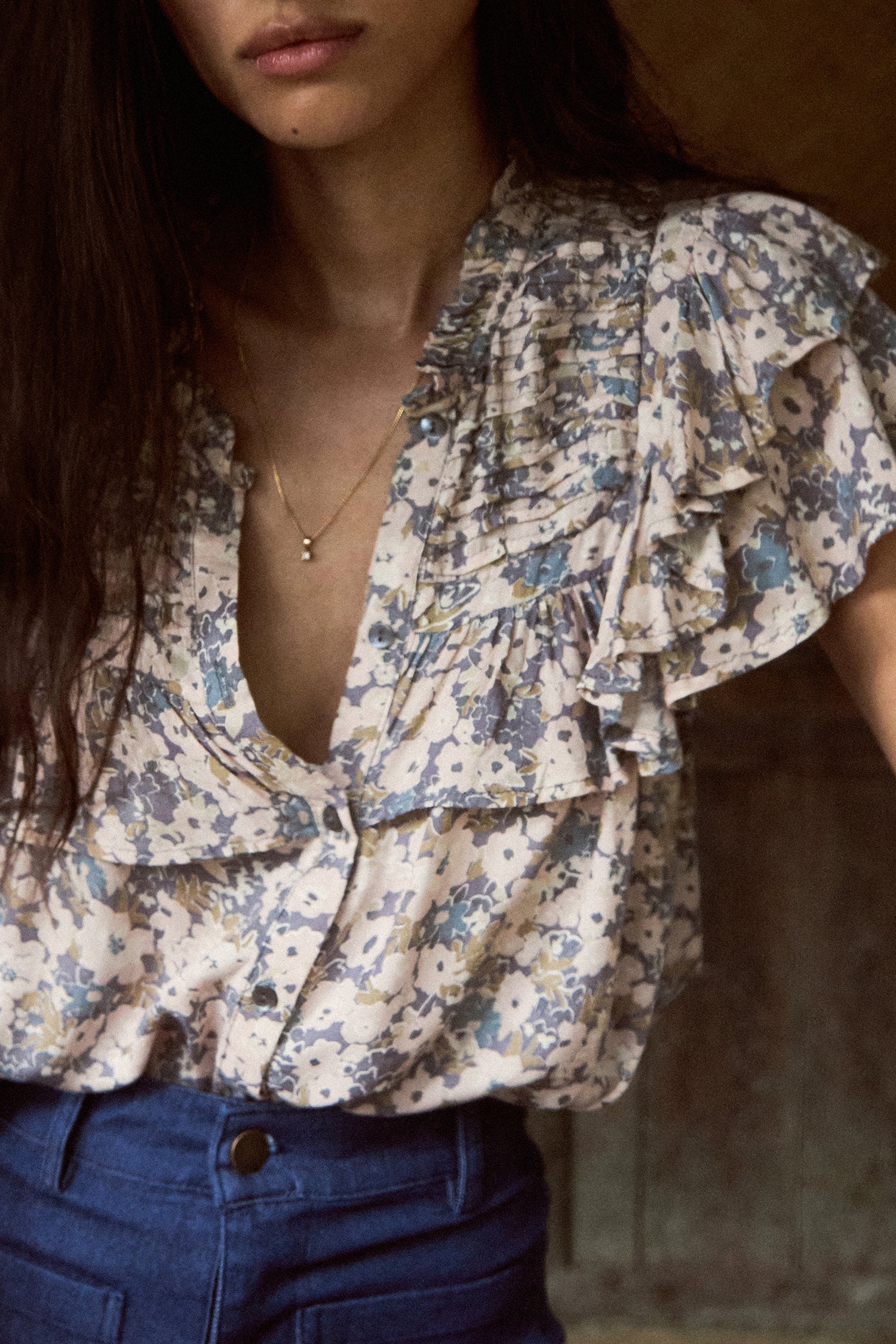 Lamu Top - Floral Blue