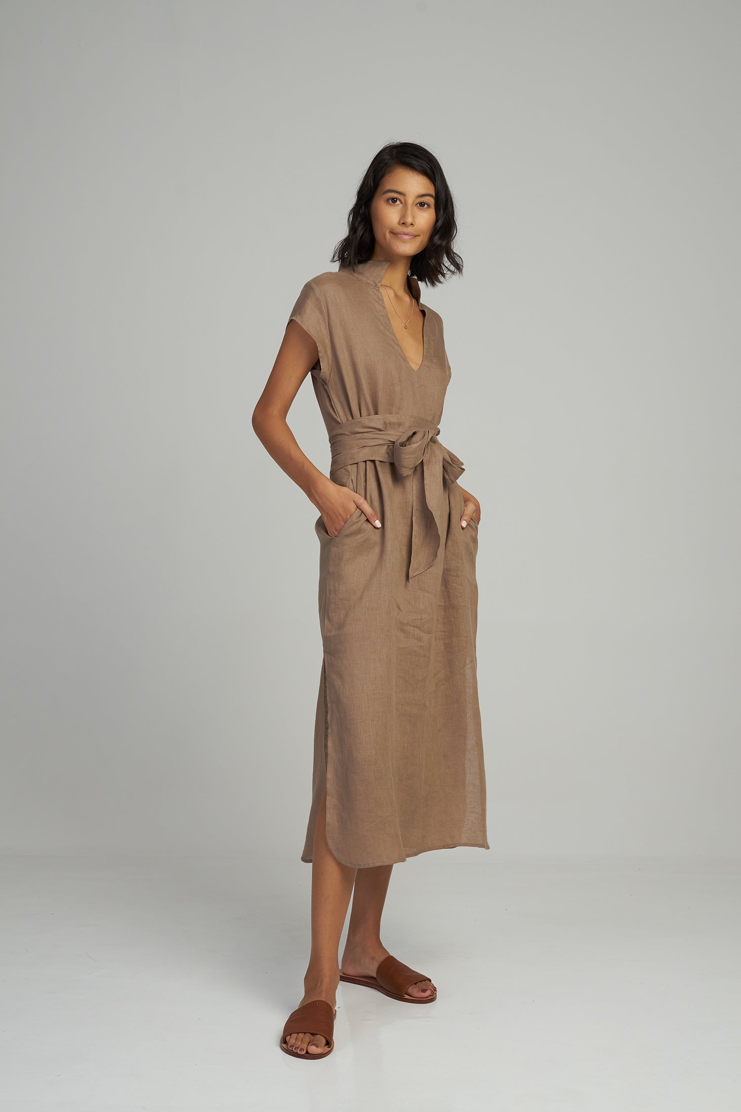 Palma Linen Dress – Expresso
