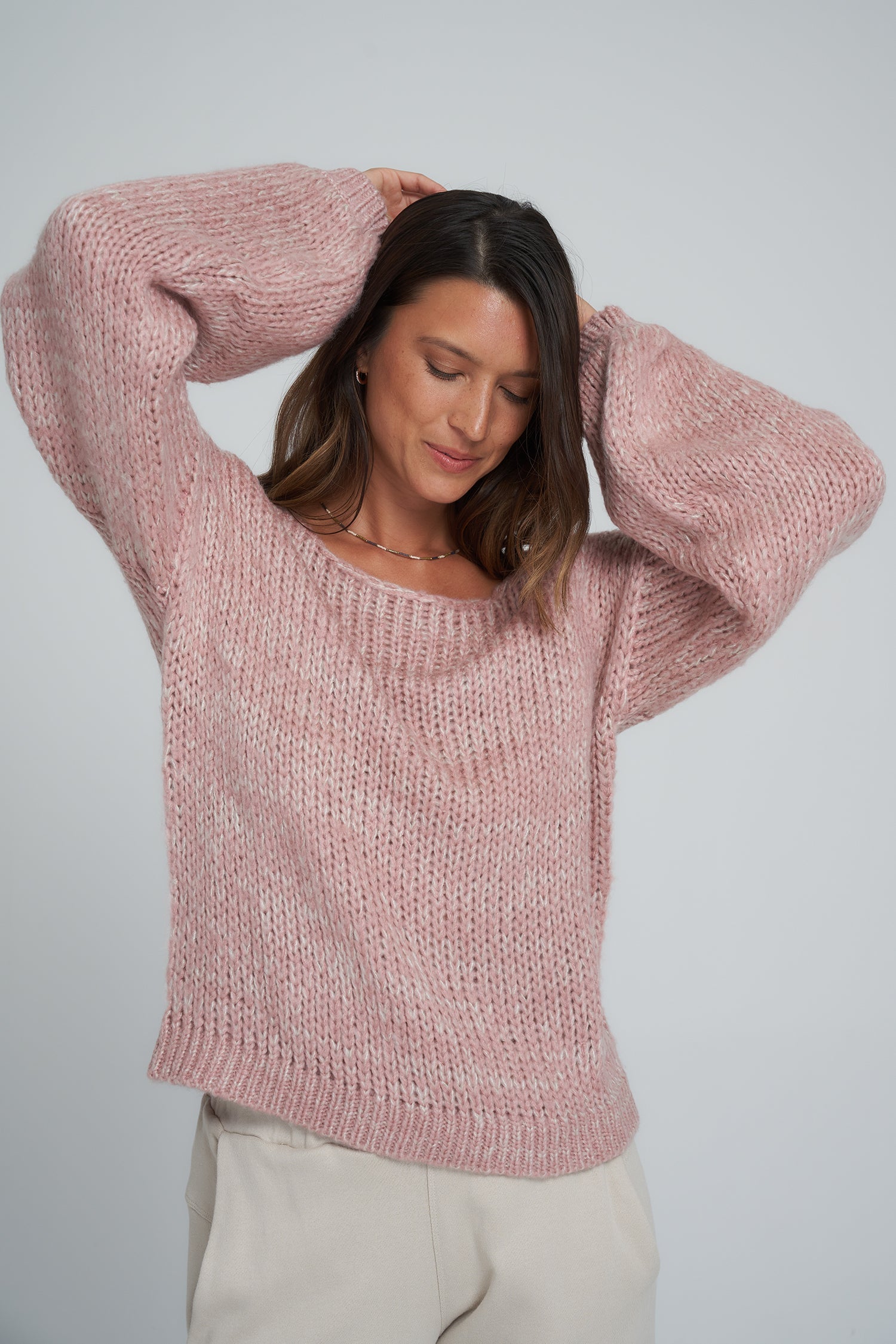 Ocean Knit Jumper - New Pink and Ivory
