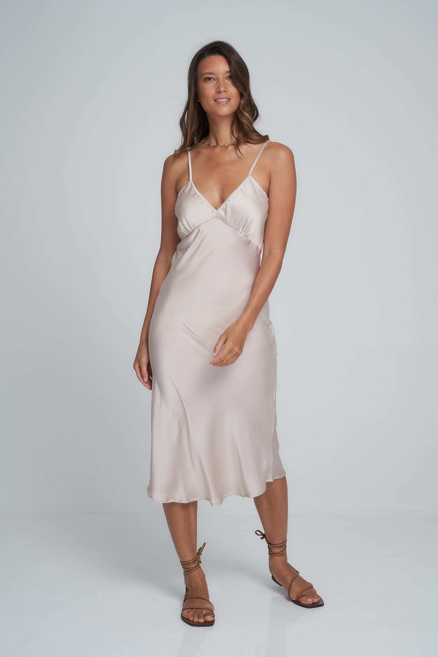 Pentacle Silky Dress - Oyster