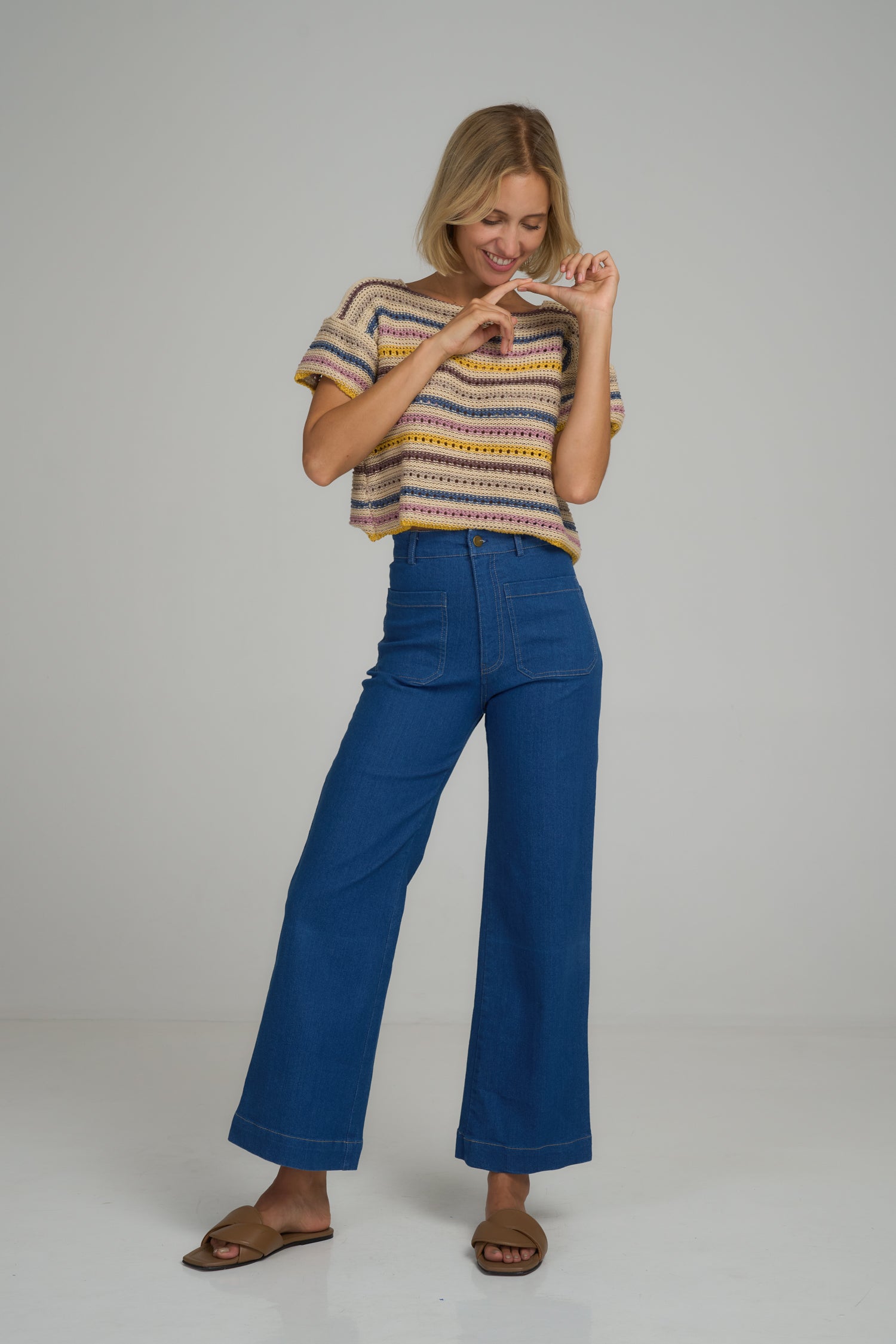 Xena Knit Top - Caribe Stripe