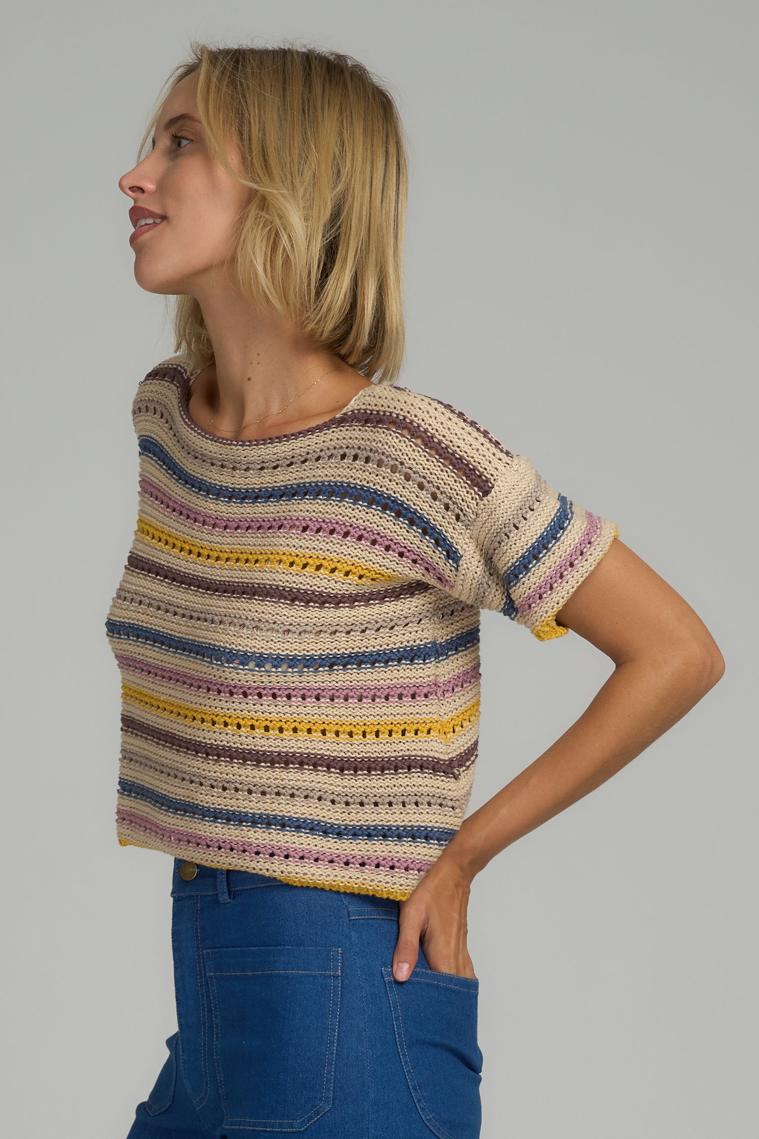Xena Knit Top - Caribe Stripe