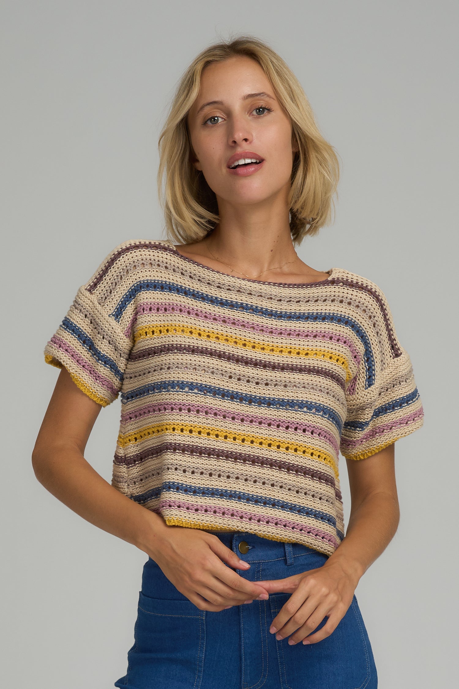 Xena Knit Top - Caribe Stripe