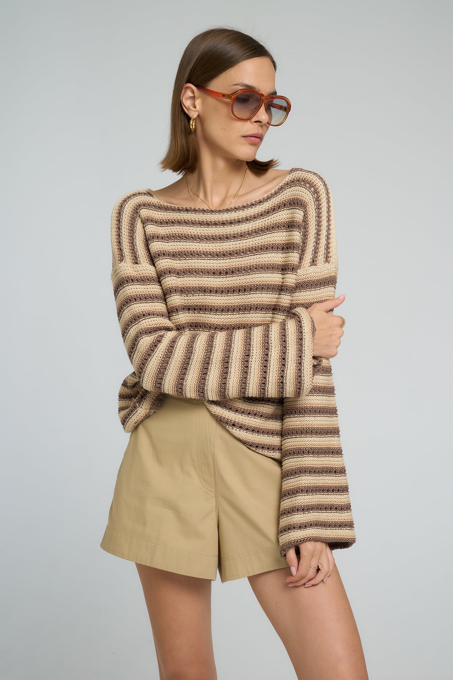 Collectiva Stripe Knit Top - Earth Stripe