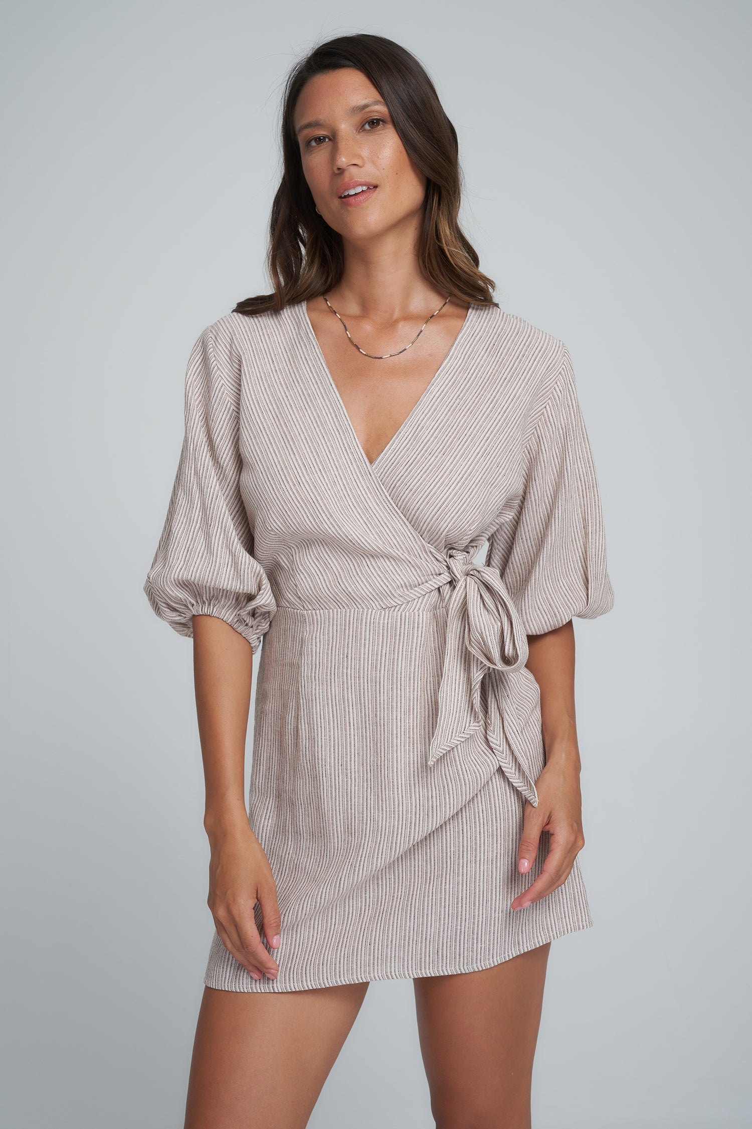 Chellis Dress - Brown Stripe