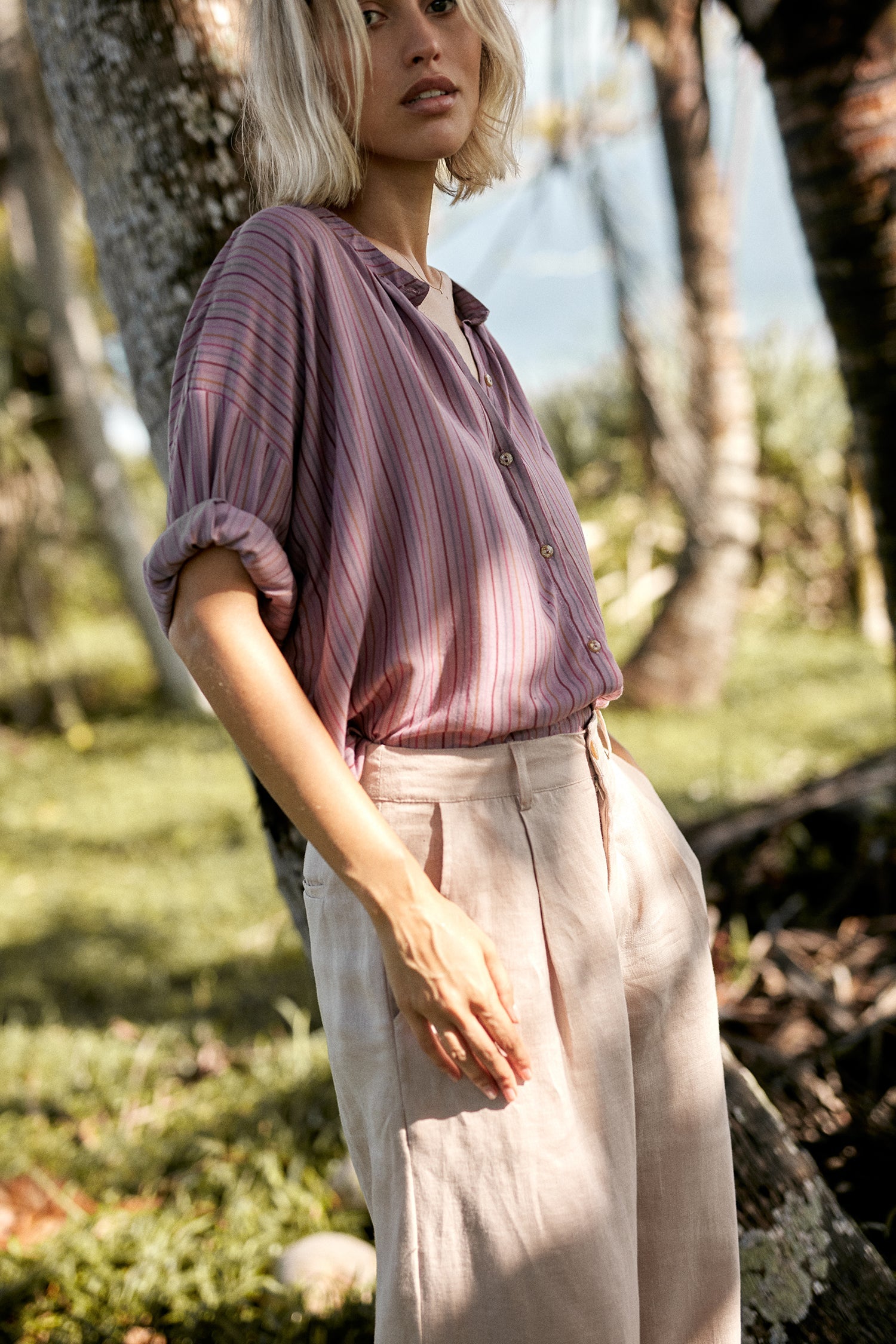 Ginger Shirt - Lilac Stripe