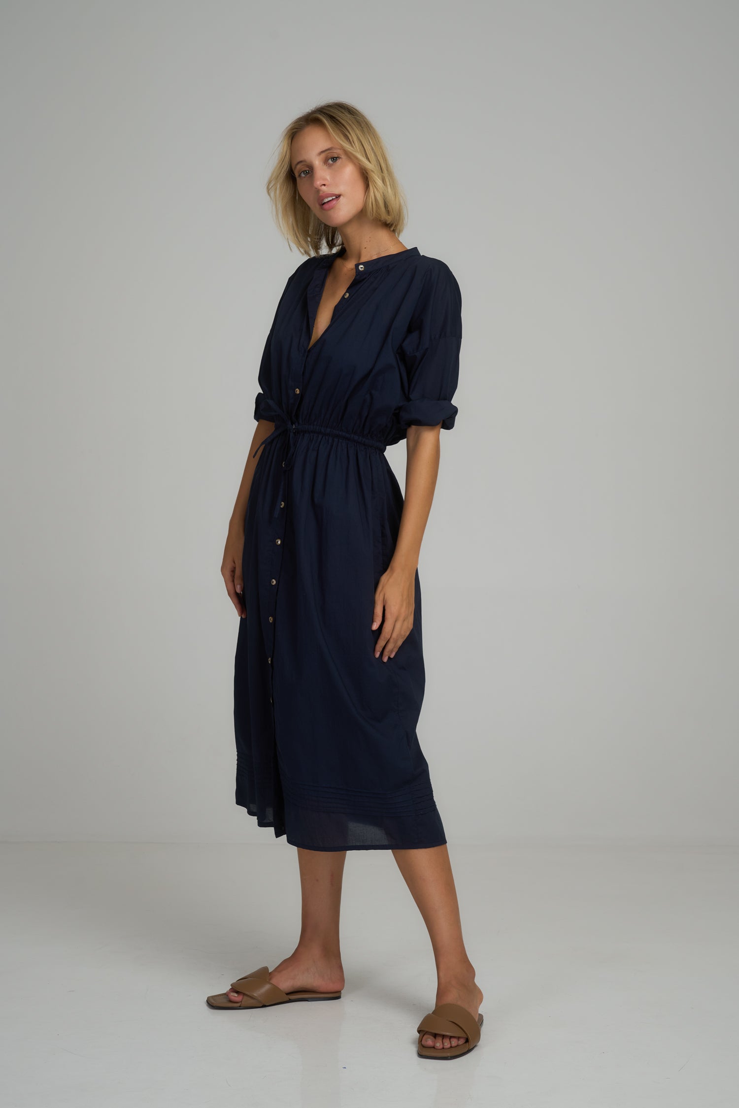 Ginger Shirt Dress - Navy