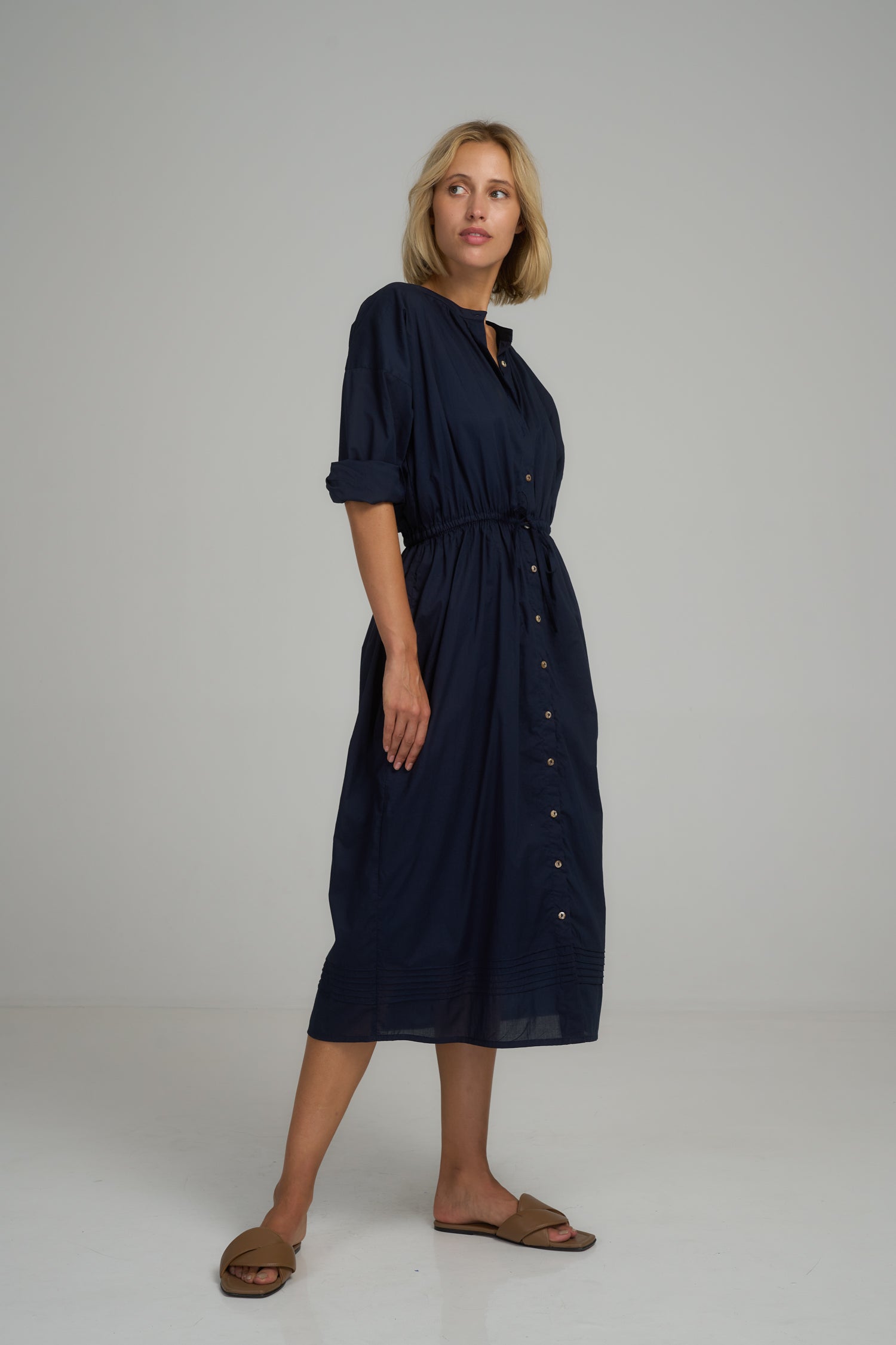 Ginger Shirt Dress - Navy