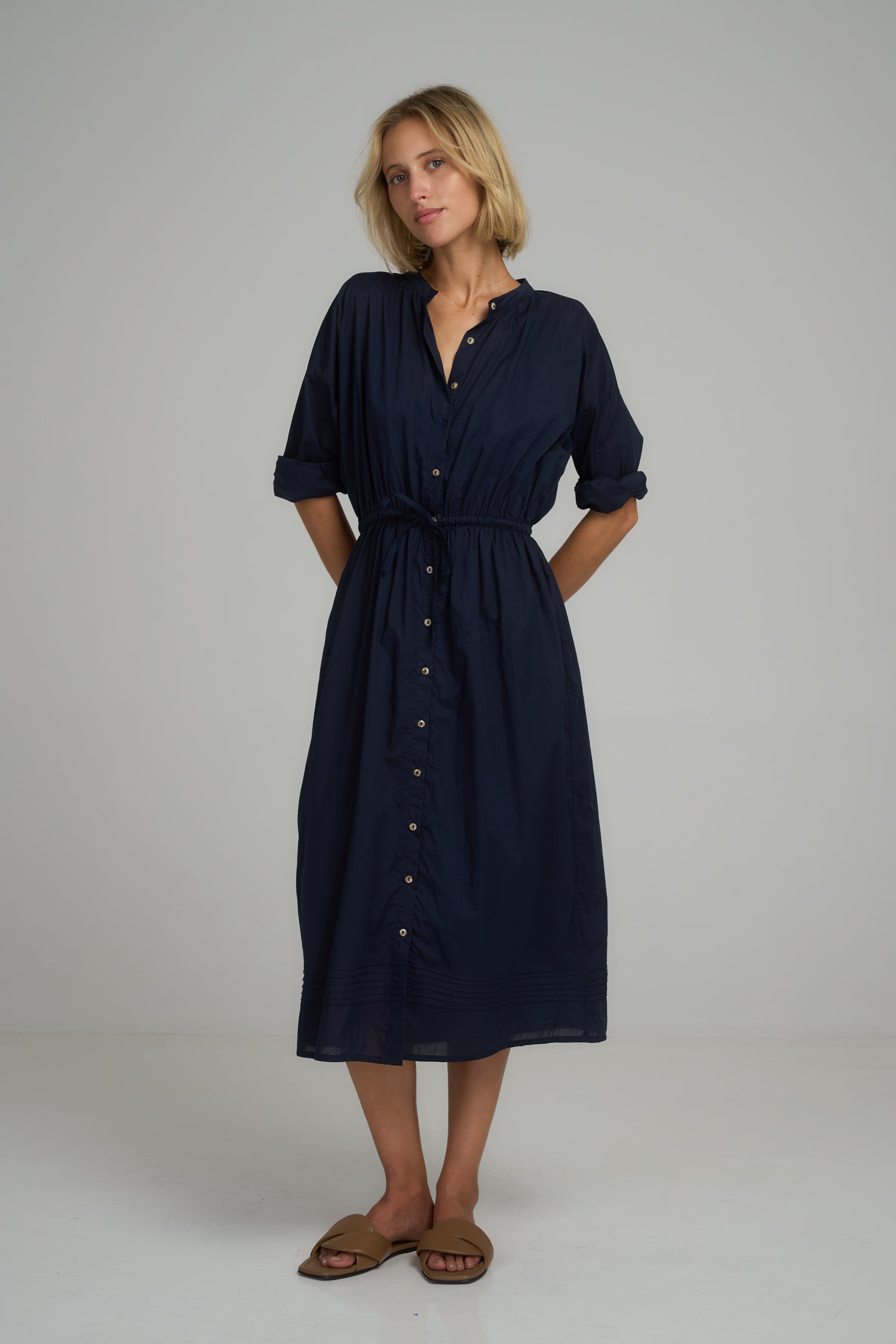 Ginger Shirt Dress - Navy