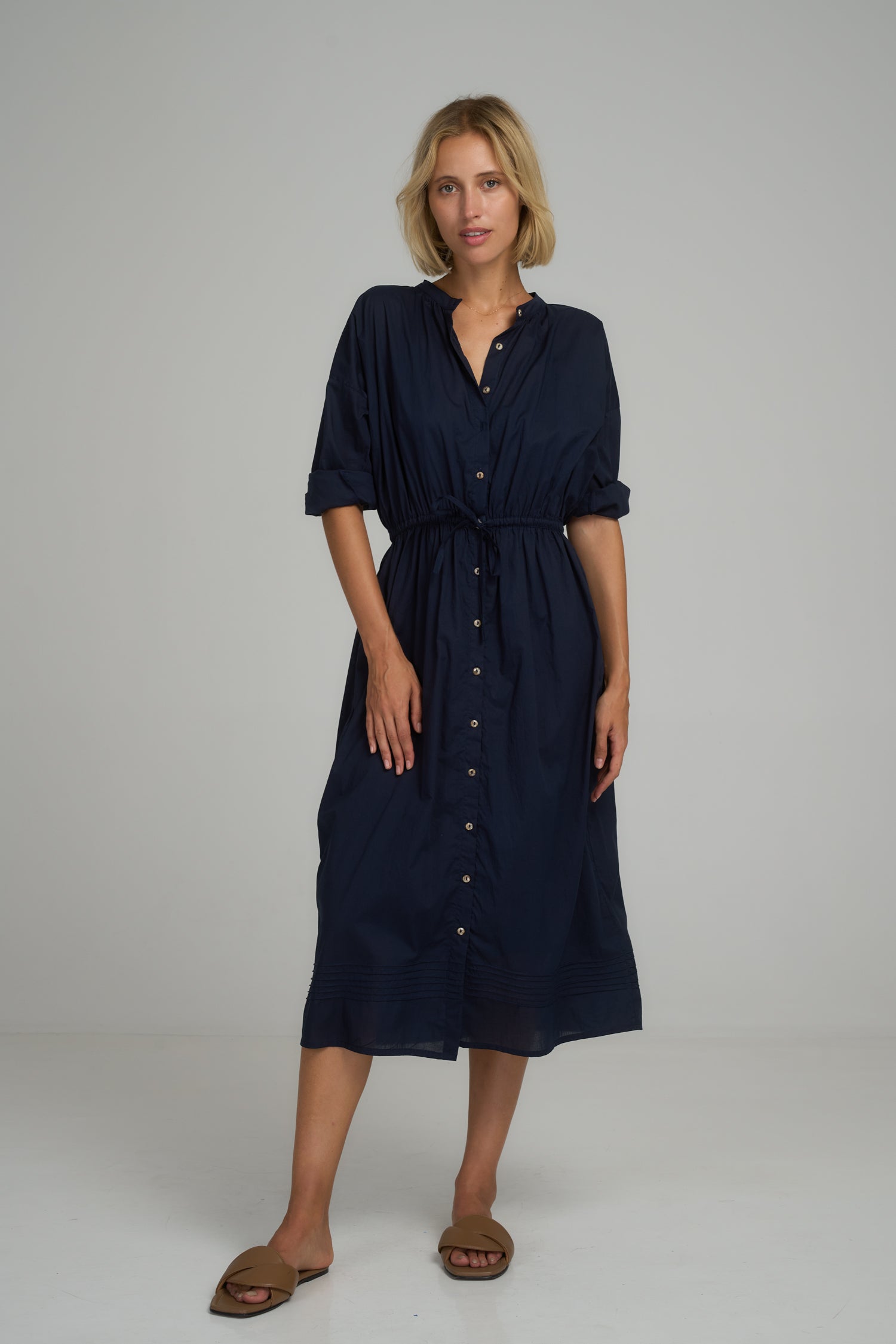 Ginger Shirt Dress - Navy