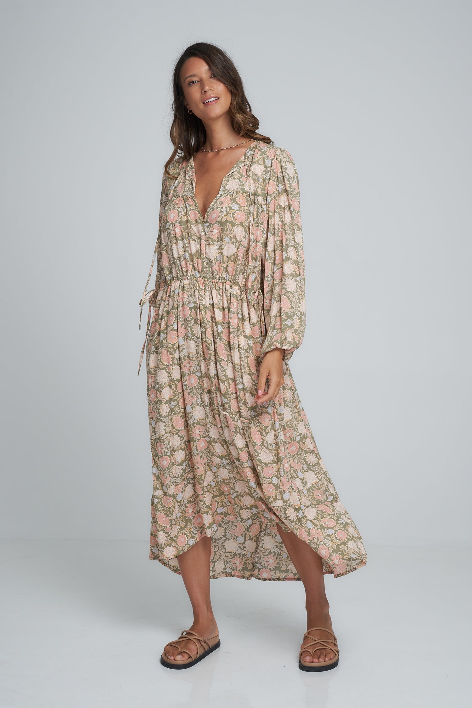 Kolo Dress - Rajasthan Peach/Khaki