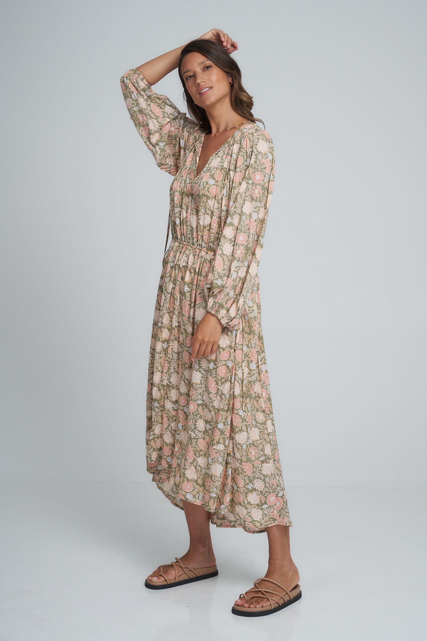 Kolo Dress - Rajasthan Peach/Khaki