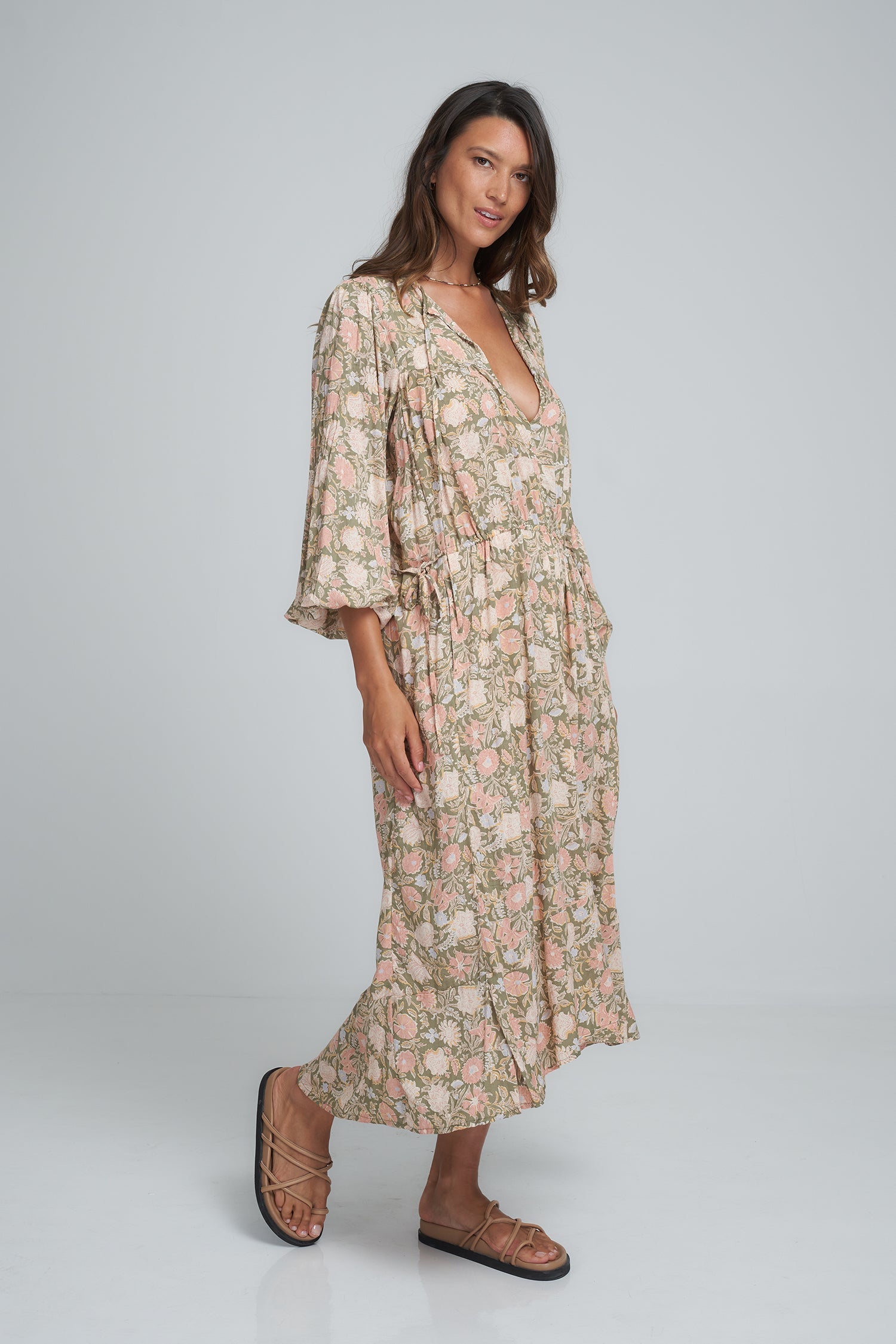 Kolo Dress - Rajasthan Peach/Khaki