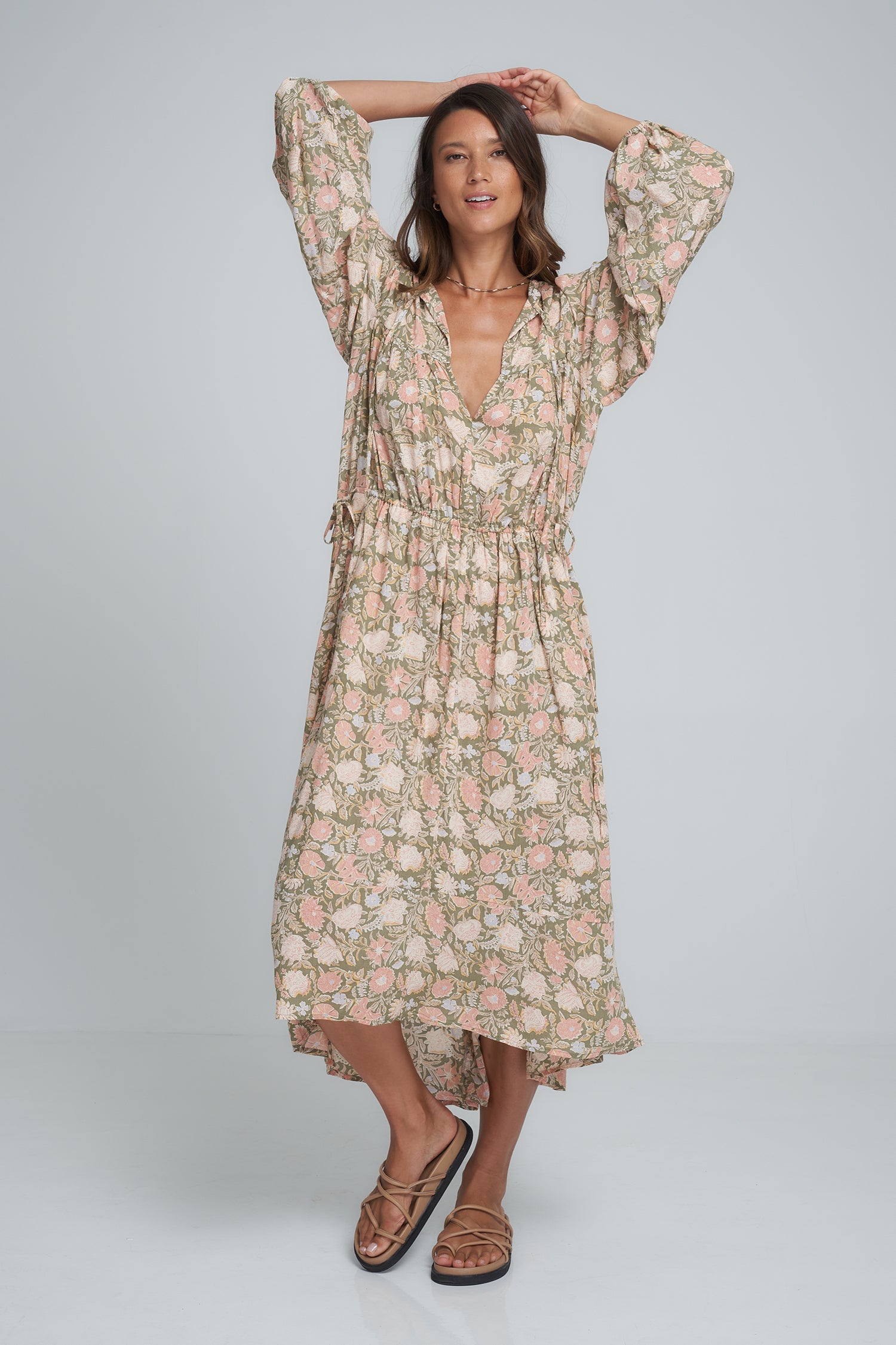 Kolo Dress - Rajasthan Peach/Khaki