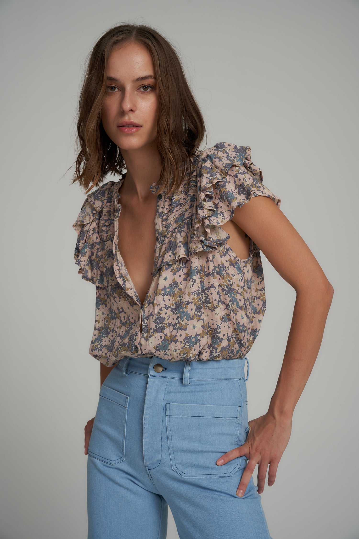 Lamu Top - Floral Blue