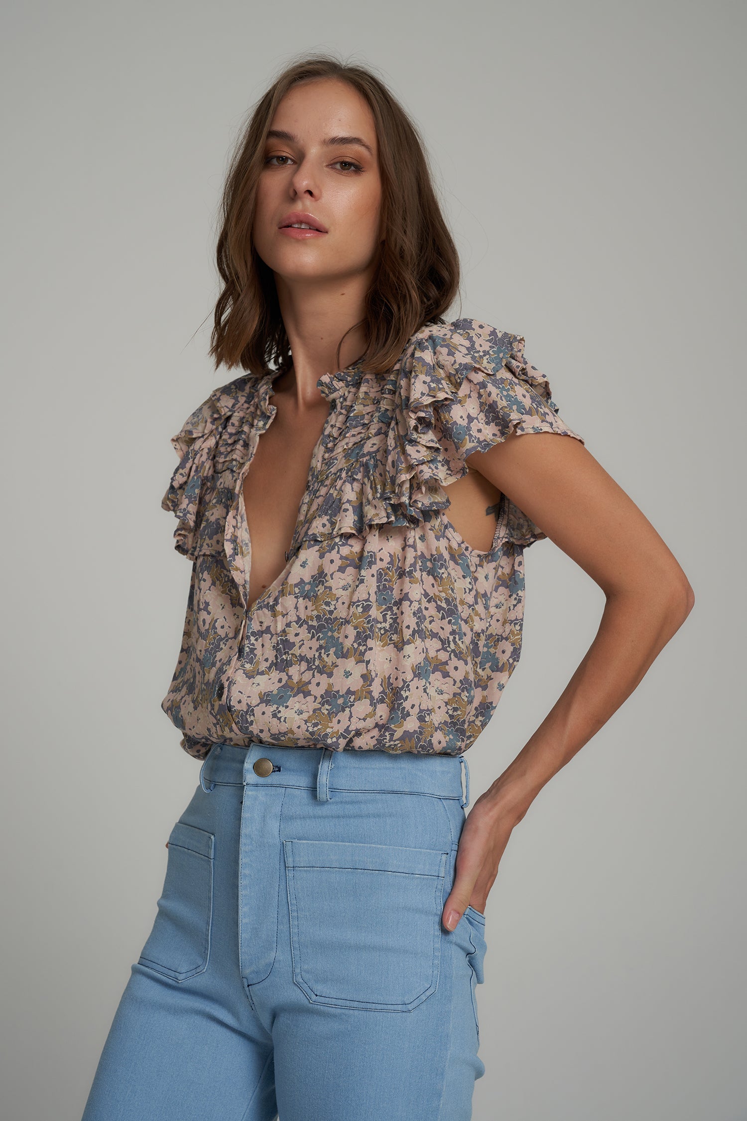 Lamu Top - Floral Blue