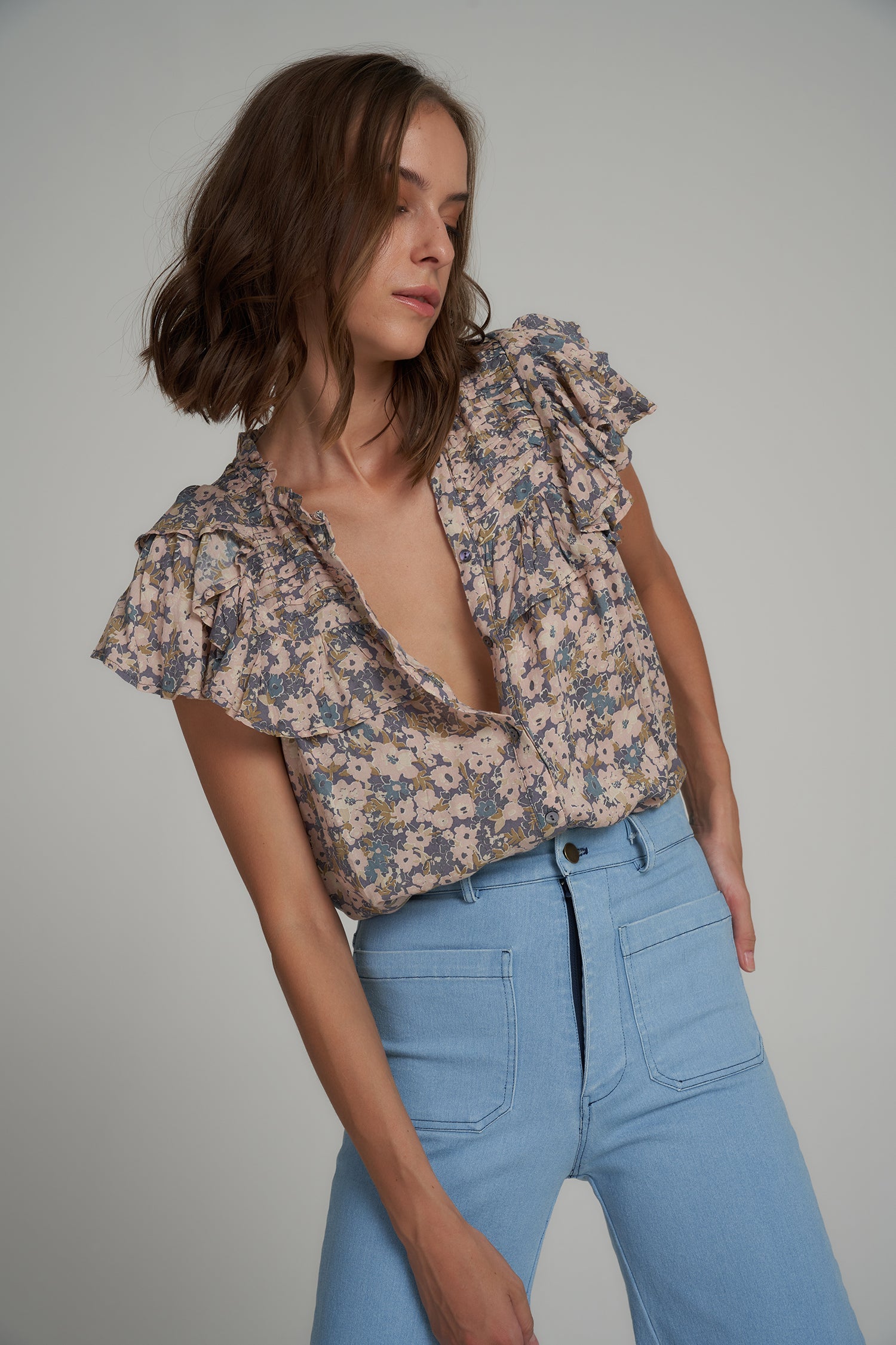 Lamu Top - Floral Blue