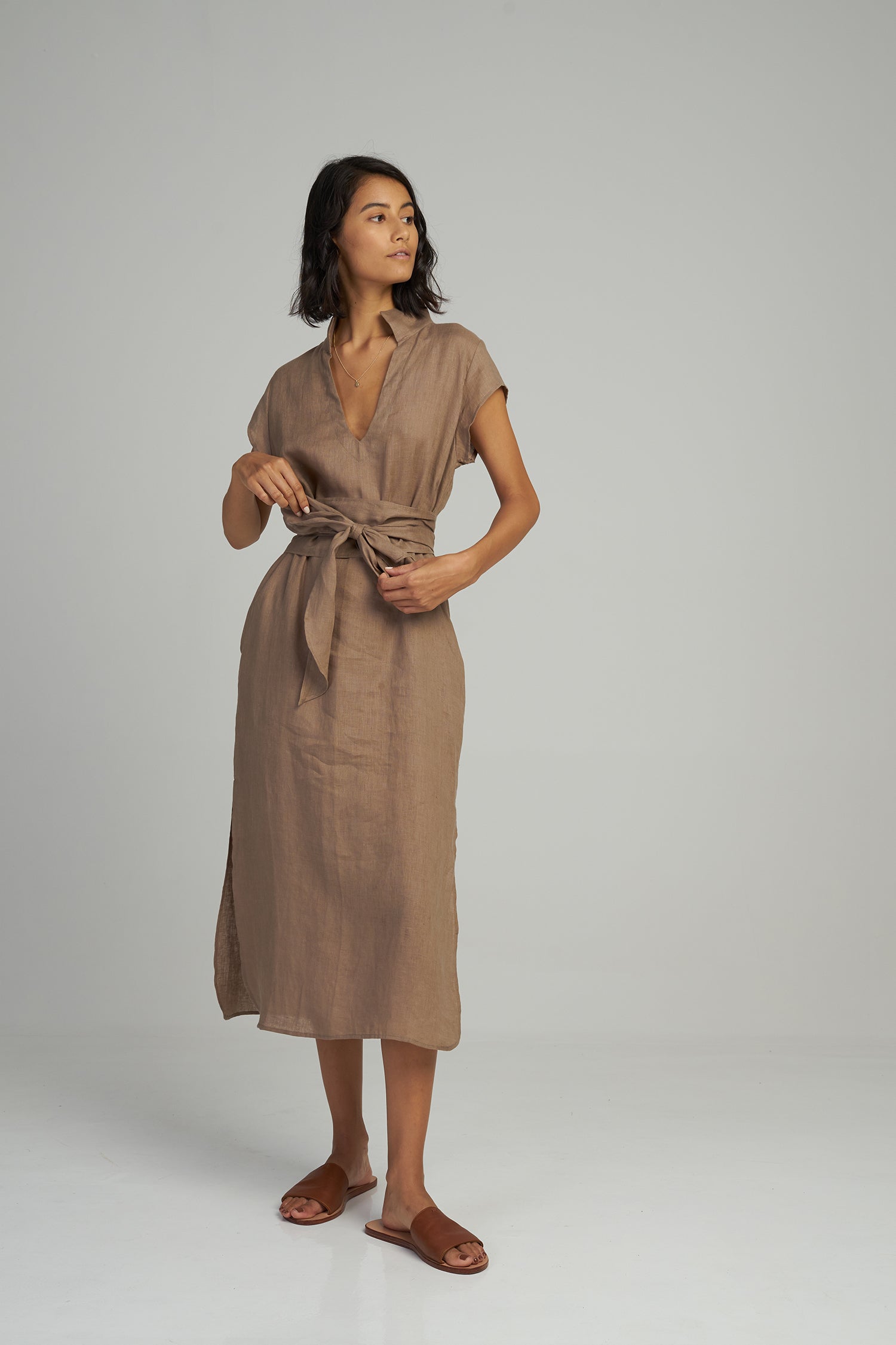 Palma Linen Dress – Expresso