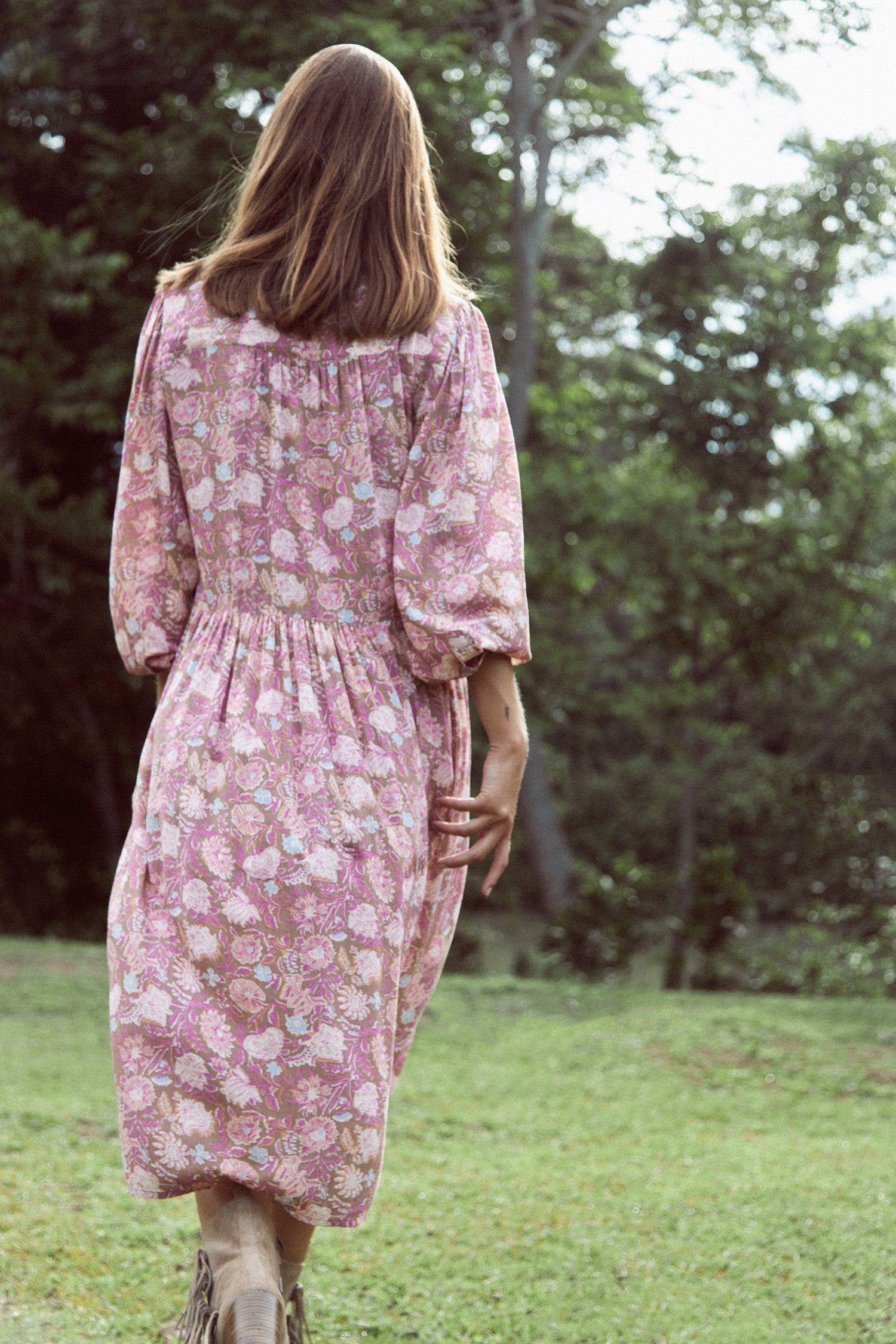 Natalia Dress - Rajasthan Pink/Brown