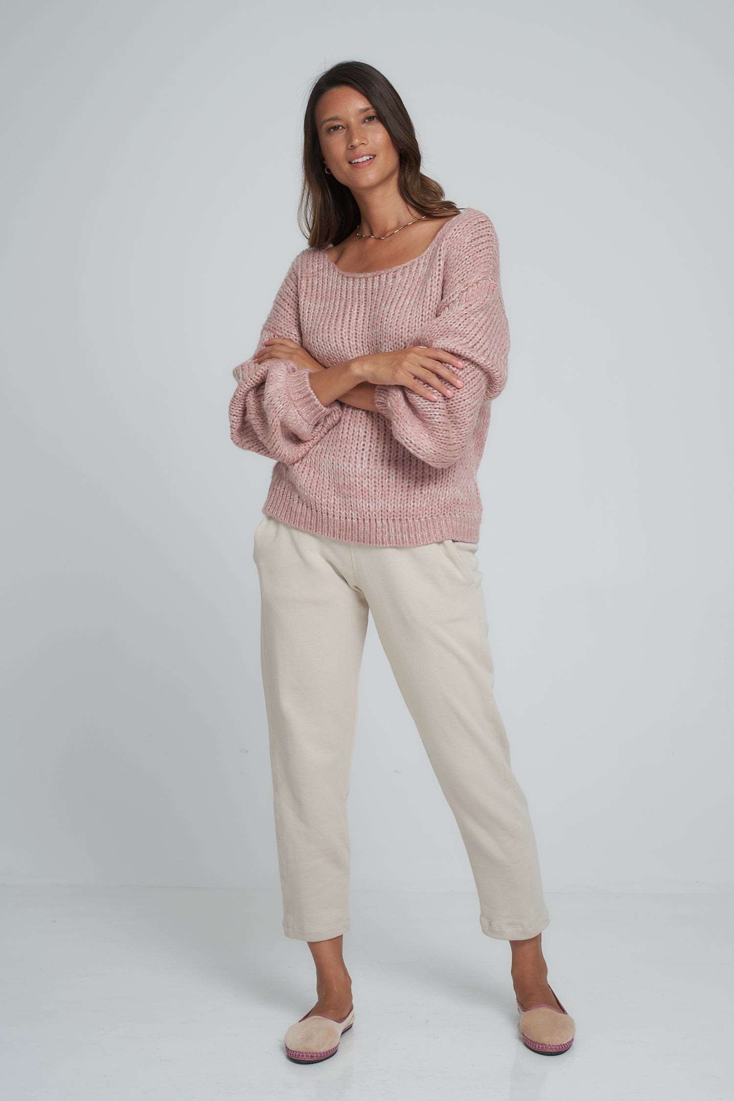 Ocean Knit Jumper - New Pink and Ivory