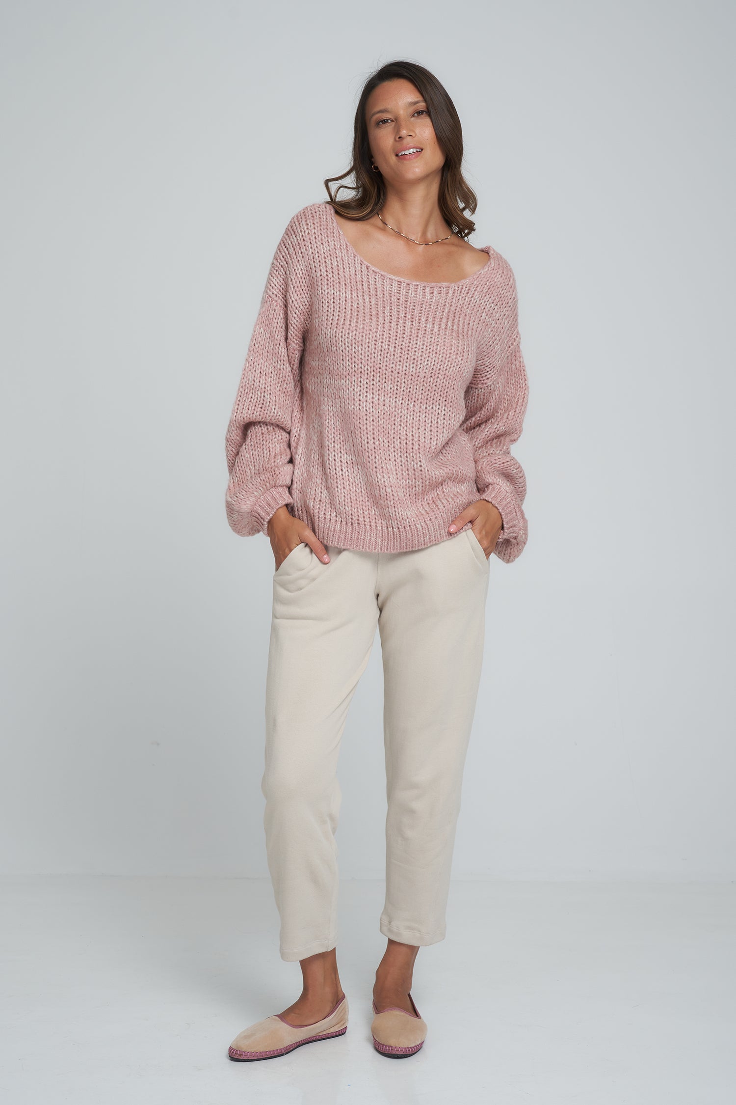 Ocean Knit Jumper - New Pink and Ivory