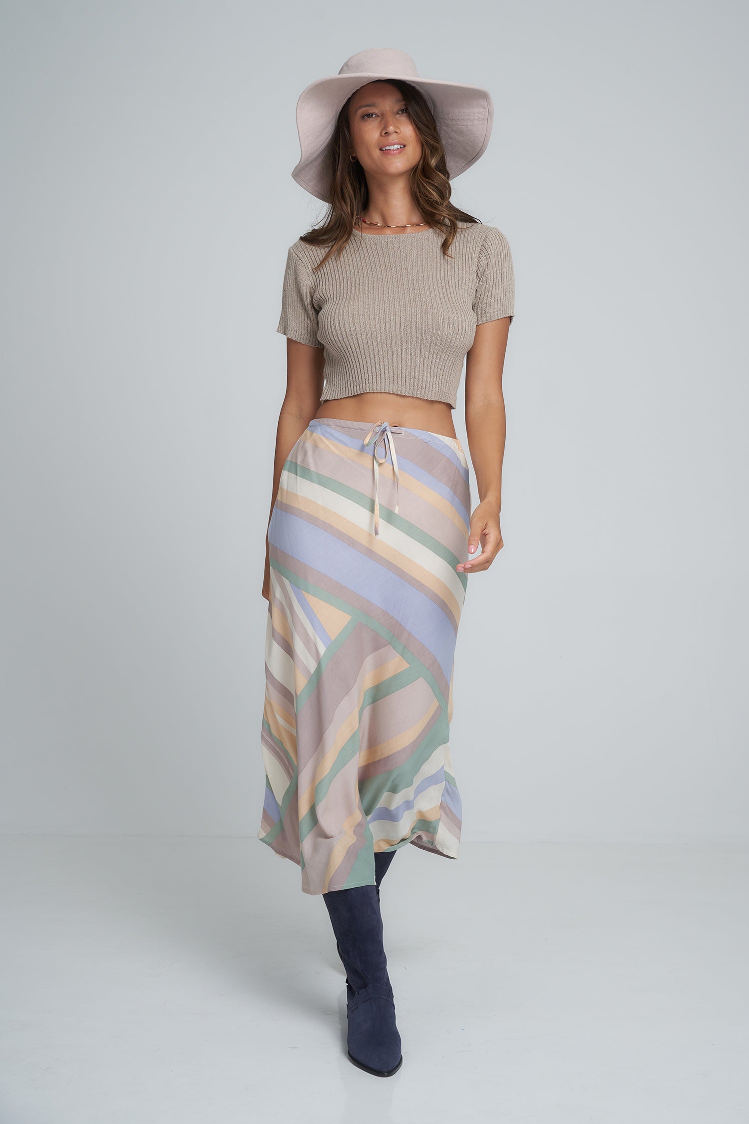 Lunar Skirt - Ocean Retro Stripe