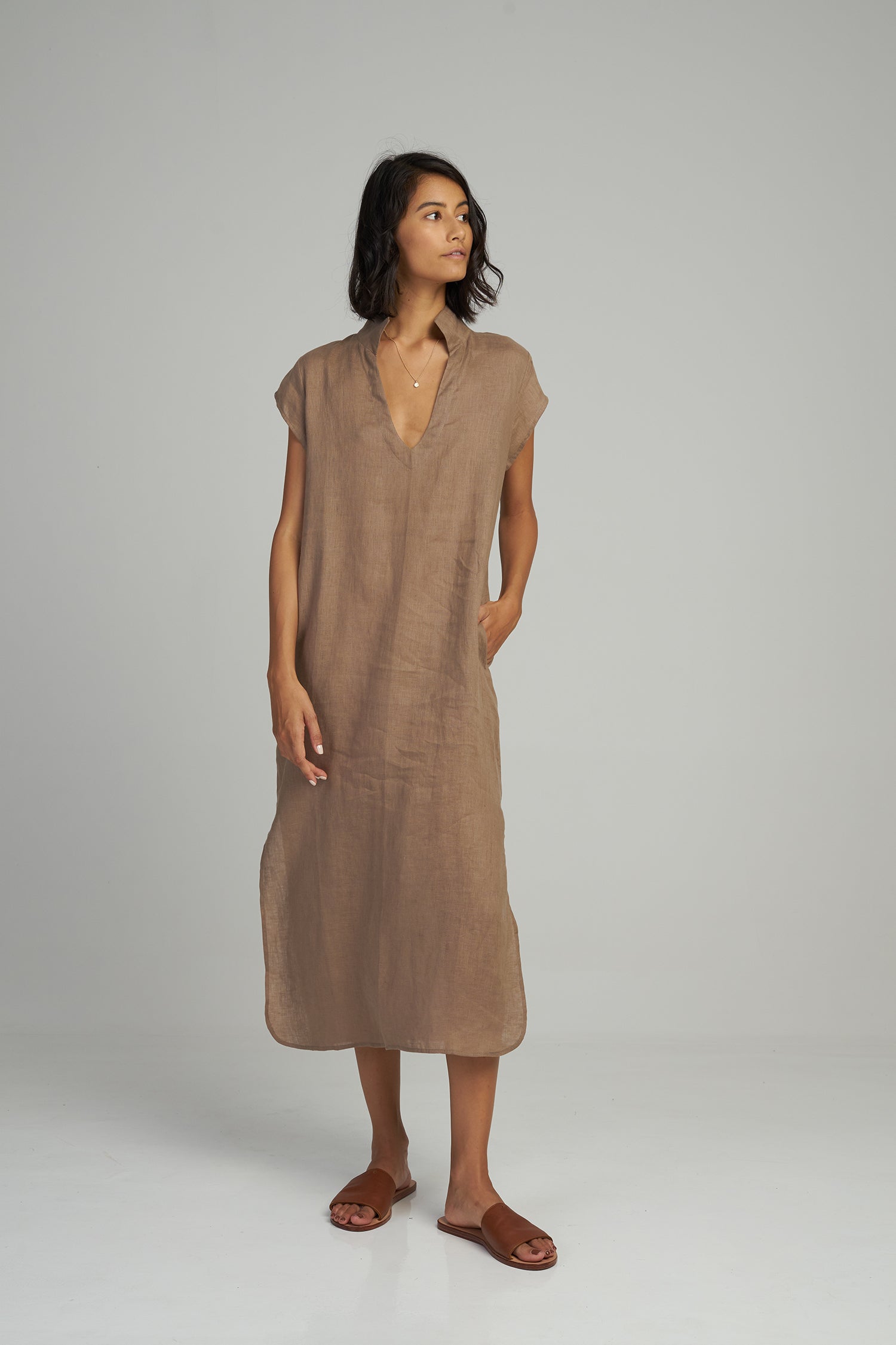 Palma Linen Dress – Expresso