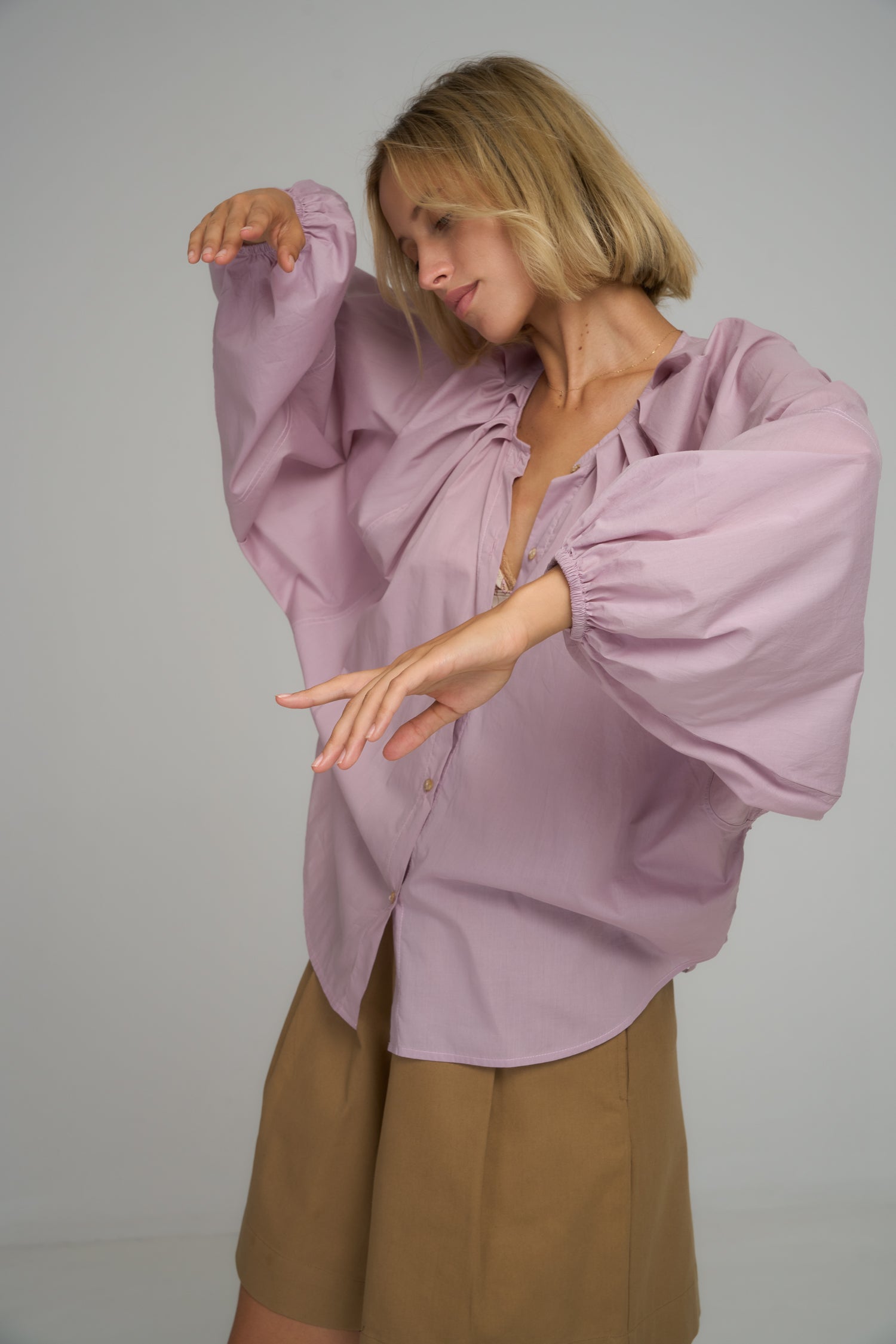 Sienna Cotton Top - Lilac