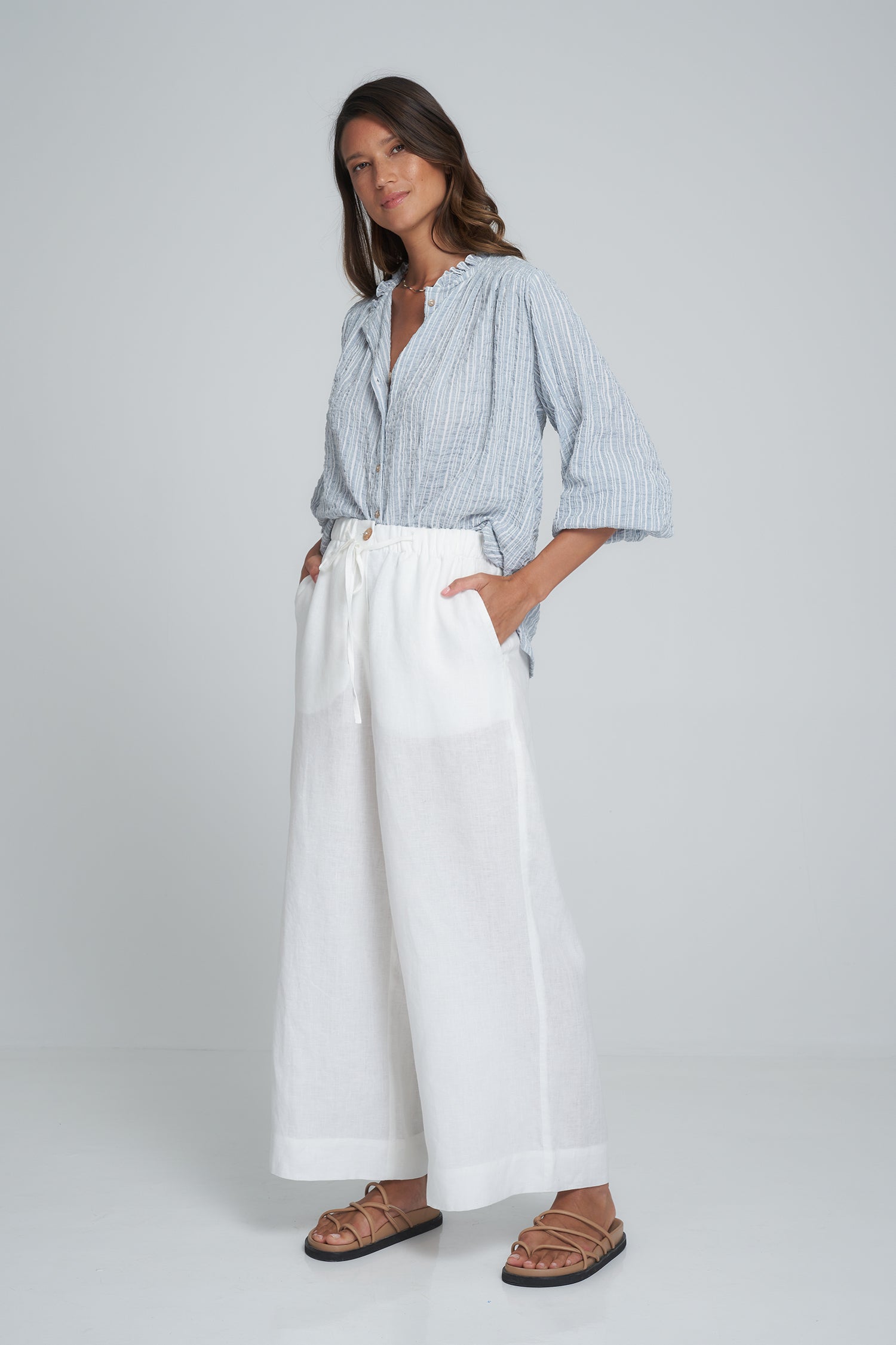 Zoe Pant - Oyster White