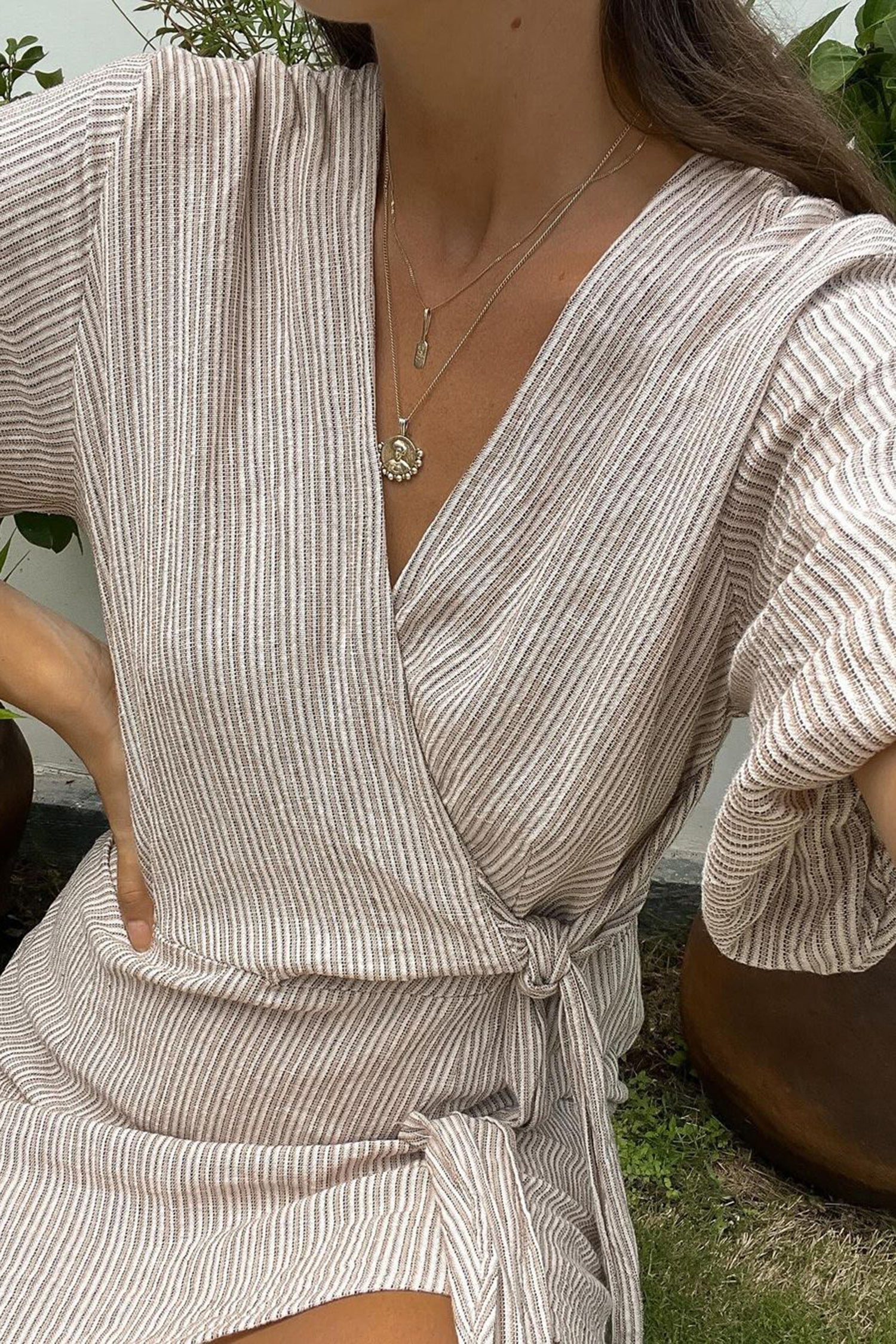 Chellis Dress - Brown Stripe