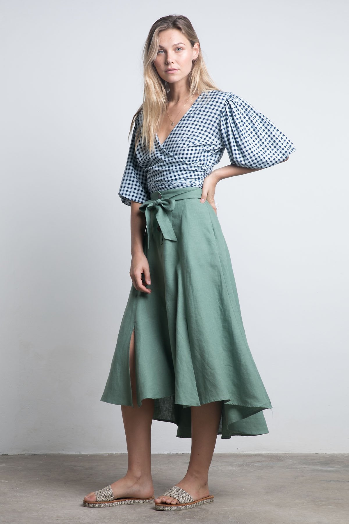 Leaf linen skirt